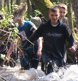 river tracing fully clothed